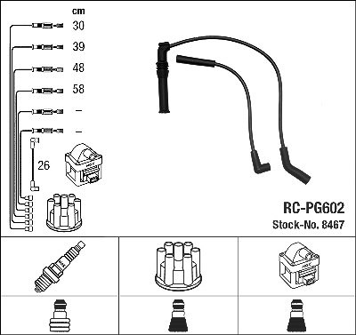 Ngk Zündleitungssatz [Hersteller-Nr. 8467] für Citroën, Peugeot von NGK