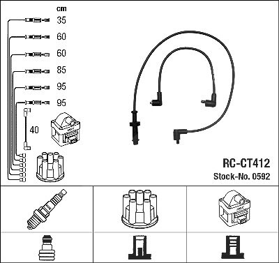 Ngk Zündleitungssatz [Hersteller-Nr. 0592] für Citroën, Peugeot von NGK