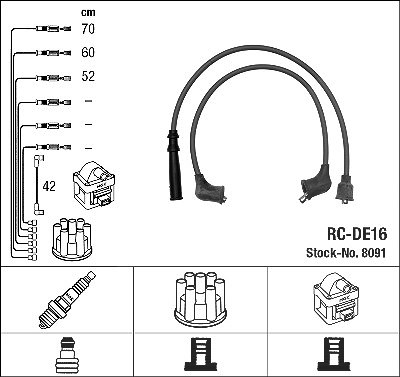 Ngk Zündleitungssatz [Hersteller-Nr. 8091] für Daihatsu von NGK