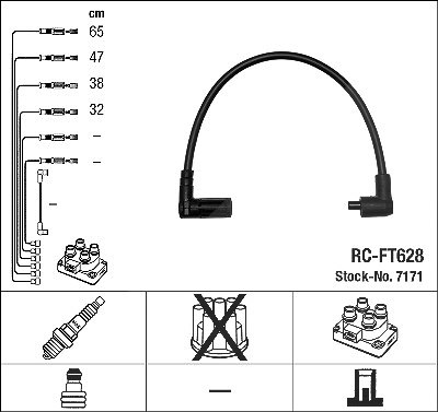 Ngk Zündleitungssatz [Hersteller-Nr. 7171] für Fiat von NGK