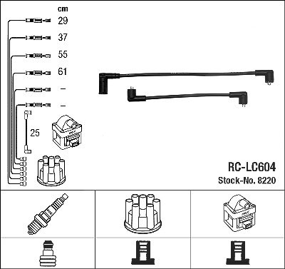Ngk Zündleitungssatz [Hersteller-Nr. 8220] für Fiat, Lancia von NGK
