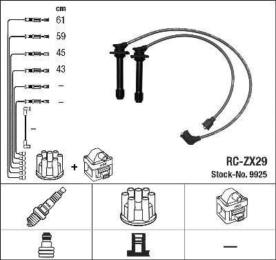 Ngk Zündleitungssatz [Hersteller-Nr. 9925] für Ford Usa, Mazda von NGK