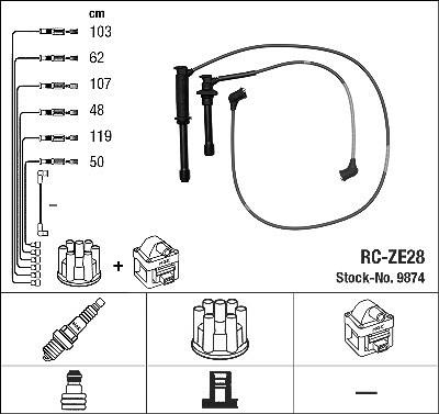 Ngk Zündleitungssatz [Hersteller-Nr. 9874] für Ford Usa, Mazda von NGK