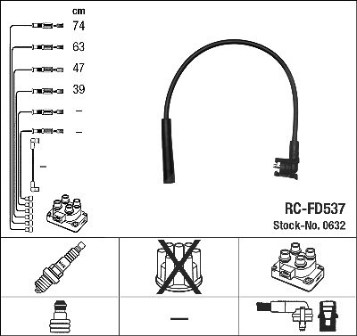 Ngk Zündleitungssatz [Hersteller-Nr. 0632] für Ford von NGK