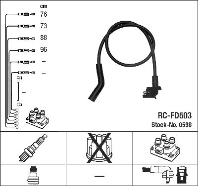 Ngk Zündleitungssatz [Hersteller-Nr. 0598] für Ford von NGK