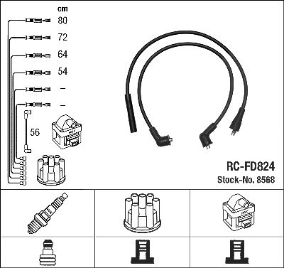 Ngk Zündleitungssatz [Hersteller-Nr. 8568] für Ford von NGK