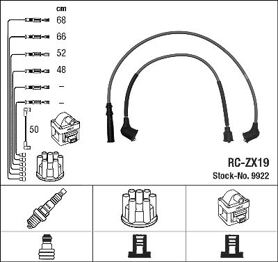 Ngk Zündleitungssatz [Hersteller-Nr. 9922] für Mazda von NGK