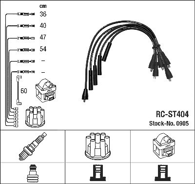 Ngk Zündleitungssatz [Hersteller-Nr. 0905] für Fiat, Seat von NGK