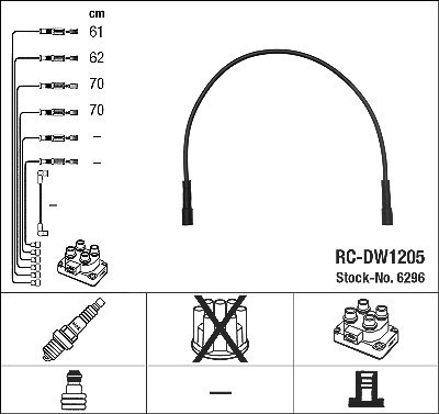 Ngk Zündleitungssatz [Hersteller-Nr. 6296] von NGK