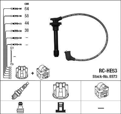 Ngk Zündleitungssatz [Hersteller-Nr. 8573] für Honda von NGK