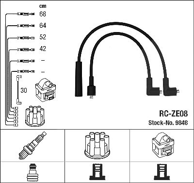 Ngk Zündleitungssatz [Hersteller-Nr. 9848] für Mazda von NGK