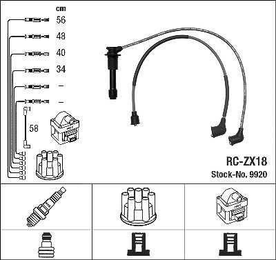 Ngk Zündleitungssatz [Hersteller-Nr. 9920] für Mazda von NGK
