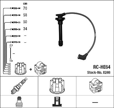 Ngk Zündleitungssatz [Hersteller-Nr. 8246] für Honda von NGK