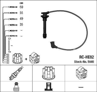 Ngk Zündleitungssatz [Hersteller-Nr. 5048] für Honda von NGK