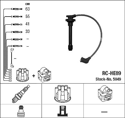Ngk Zündleitungssatz [Hersteller-Nr. 5049] für Honda von NGK