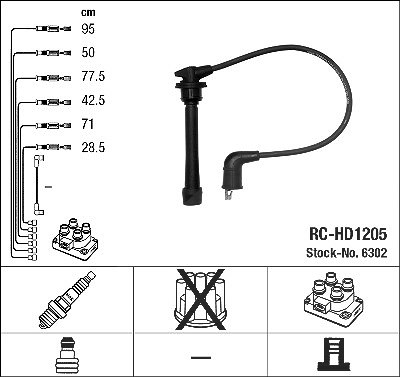 Ngk Zündleitungssatz [Hersteller-Nr. 6302] für Kia, Hyundai von NGK