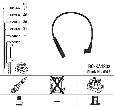 Ngk Zündleitungssatz [Hersteller-Nr. 4077] für Kia von NGK