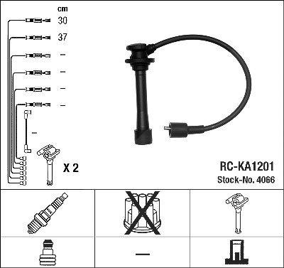 Ngk Zündleitungssatz [Hersteller-Nr. 4066] für Kia von NGK