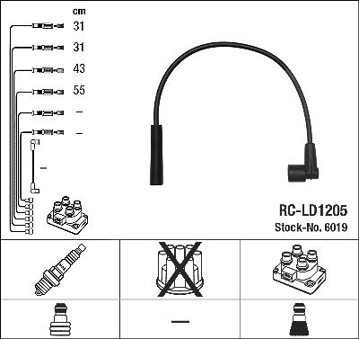 Ngk Zündleitungssatz [Hersteller-Nr. 6019] für Lada von NGK