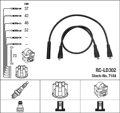 Ngk Zündleitungssatz [Hersteller-Nr. 7104] für Lada von NGK