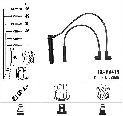 Ngk Zündleitungssatz [Hersteller-Nr. 0890] für Mg, Rover von NGK