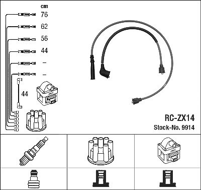 Ngk Zündleitungssatz [Hersteller-Nr. 9914] für Mazda von NGK