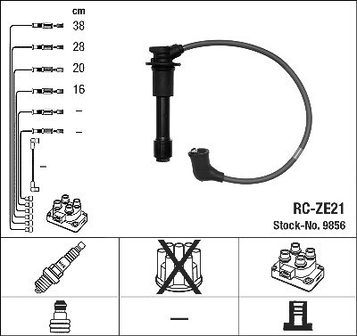 Ngk Zündleitungssatz [Hersteller-Nr. 9856] für Mazda von NGK
