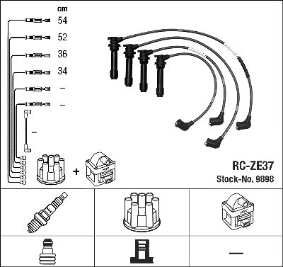 Ngk Zündleitungssatz [Hersteller-Nr. 9898] für Mazda von NGK