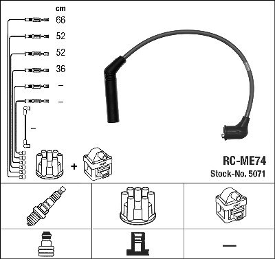 Ngk Zündleitungssatz [Hersteller-Nr. 5071] für Mitsubishi von NGK