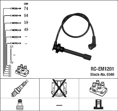 Ngk Zündleitungssatz [Hersteller-Nr. 0346] für Mitsubishi von NGK