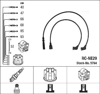 Ngk Zündleitungssatz [Hersteller-Nr. 5764] für Nissan, Toyota von NGK