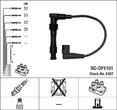 Ngk Zündleitungssatz [Hersteller-Nr. 6307] für Opel von NGK