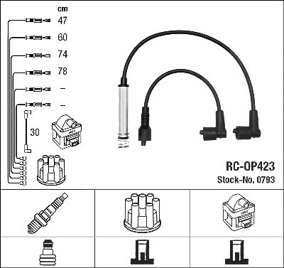 Ngk Zündleitungssatz [Hersteller-Nr. 0793] für Opel von NGK