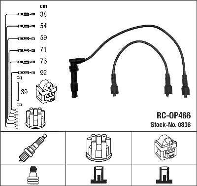 Ngk Zündleitungssatz [Hersteller-Nr. 0836] für Opel von NGK