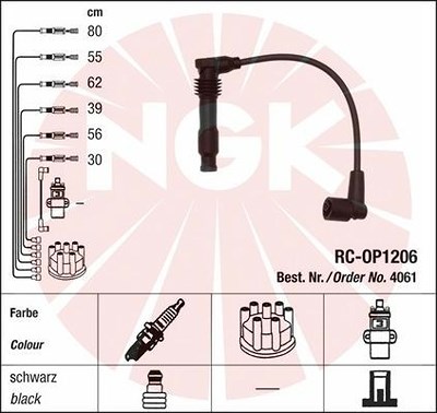 Ngk Zündleitungssatz [Hersteller-Nr. 4061] für Opel von NGK