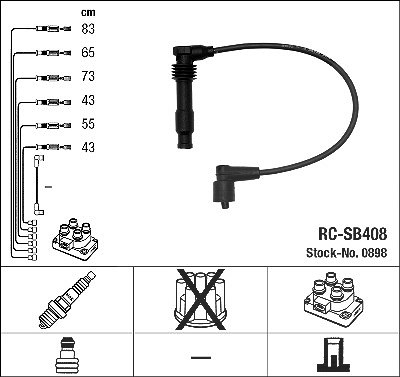 Ngk Zündleitungssatz [Hersteller-Nr. 0898] für Saab, Opel von NGK