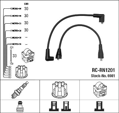 Ngk Zündleitungssatz [Hersteller-Nr. 6981] für Renault von NGK