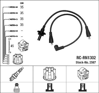 Ngk Zündleitungssatz [Hersteller-Nr. 2587] für Renault von NGK