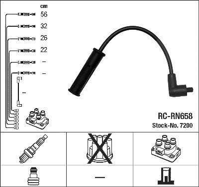 Ngk Zündleitungssatz [Hersteller-Nr. 7200] für Dacia, Renault von NGK