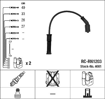 Ngk Zündleitungssatz [Hersteller-Nr. 4081] für Renault von NGK