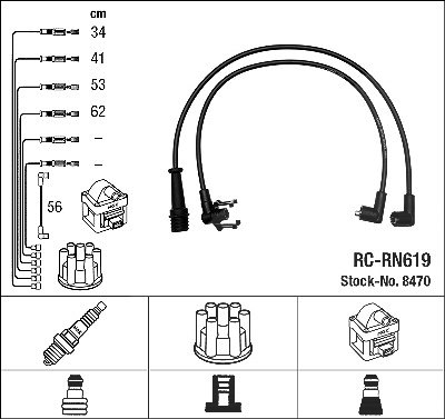 Ngk Zündleitungssatz [Hersteller-Nr. 8470] für Renault von NGK