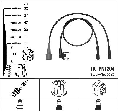 Ngk Zündleitungssatz [Hersteller-Nr. 5595] für Renault von NGK