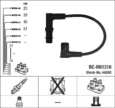 Ngk Zündleitungssatz [Hersteller-Nr. 44248] für Renault von NGK