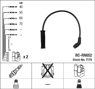 Ngk Zündleitungssatz [Hersteller-Nr. 7175] für Renault von NGK