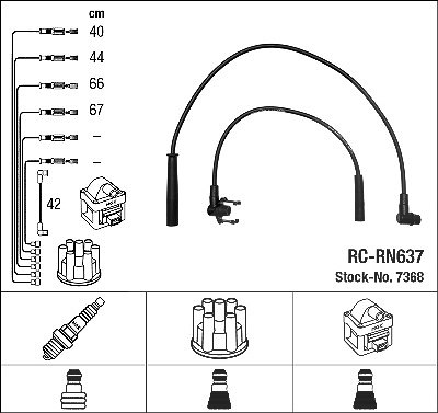 Ngk Zündleitungssatz [Hersteller-Nr. 7368] für Renault von NGK