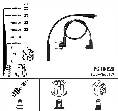 Ngk Zündleitungssatz [Hersteller-Nr. 8487] für Renault, Volvo von NGK