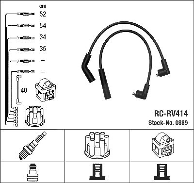 Ngk Zündleitungssatz [Hersteller-Nr. 0889] für Rover von NGK