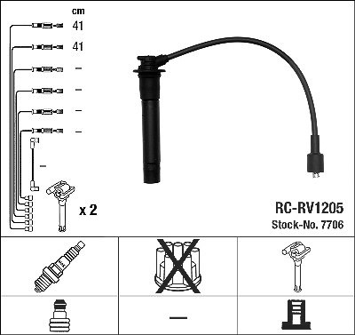 Ngk Zündleitungssatz [Hersteller-Nr. 7706] für Rover von NGK