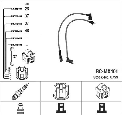 Ngk Zündleitungssatz [Hersteller-Nr. 0759] für Skoda von NGK