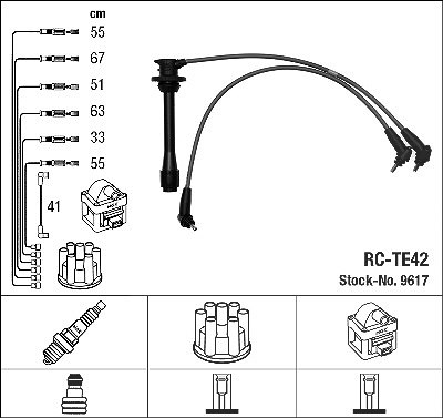 Ngk Zündleitungssatz [Hersteller-Nr. 9617] für Toyota von NGK